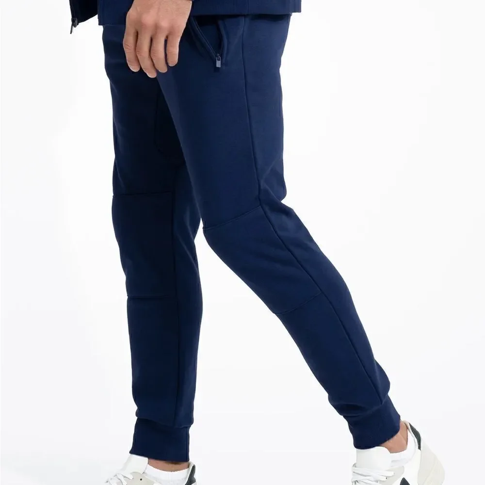 NEW Swet Tailor Mens Navy Blue Stretch Fleece Joggers
